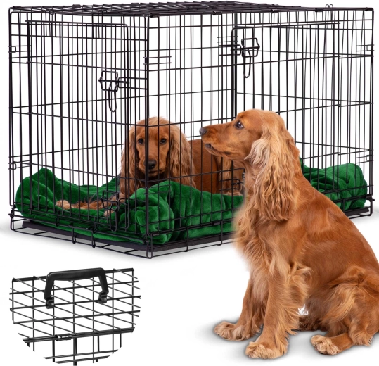 Jaula metálica plegable para perros M 91 × 57 × 62 cm