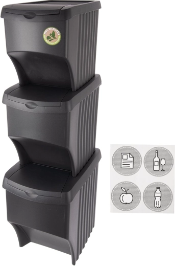 Cubo para residuos clasificados UH 3×22 l negro