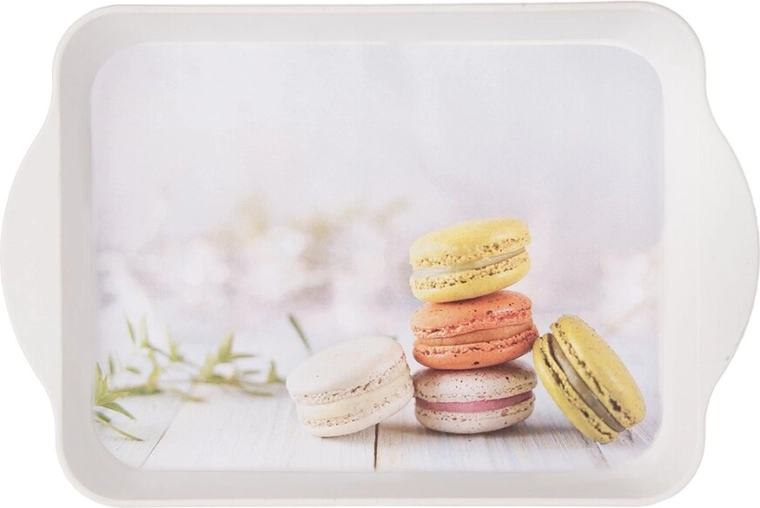 Bandeja de plástico (UH) Tiny 21,5 × 14 cm – decoración macarons