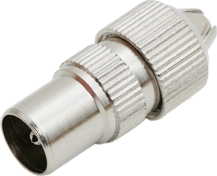 Conector coaxial metálico para televisión