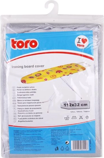 Funda para tabla de planchar TORO con superficie de teflón antiadherente 32 × 112 cm
