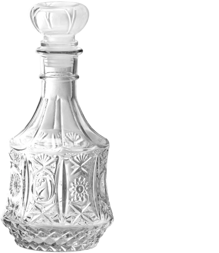 Jarra decorada de vidrio de 700 ml con tapón