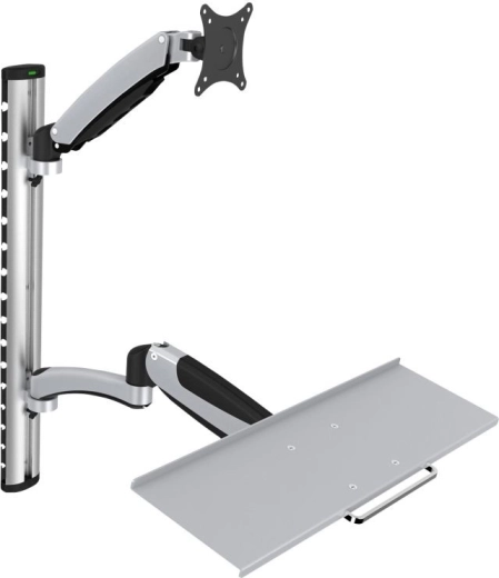 Brazo de pared para monitor y teclado, máx. 27", máx. 8 kg, giratorio 360°