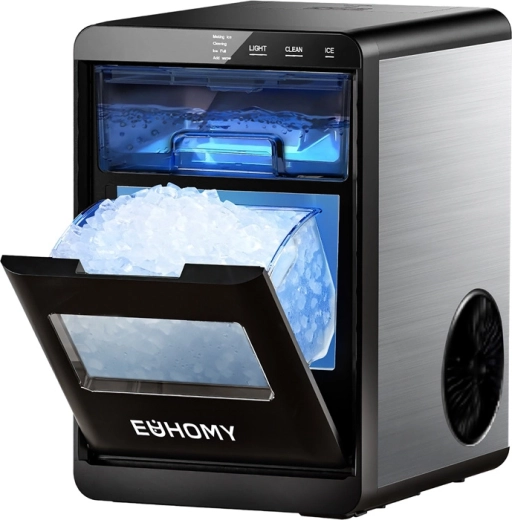 Máquina de hielo nugget Euhomy 20 kg/día negra