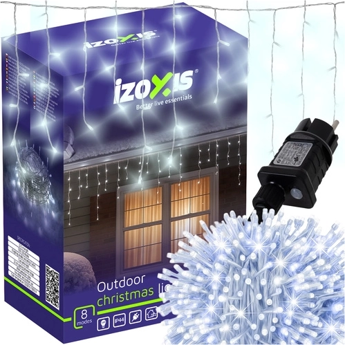 Iluminación LED navideña con forma de carámbanos Izoxis 500 LED 22,5 m blanco frío IP44 - 1 unidad