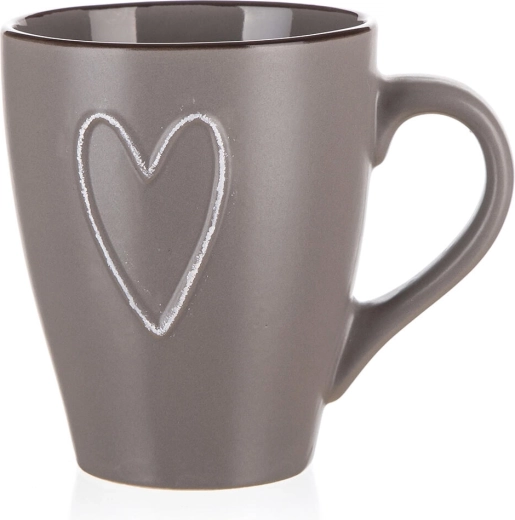 Taza de cerámica HEART 310 ml marrón