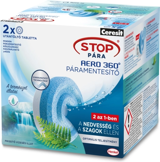 Tabletas de repuesto Ceresit Stop humedad Aero 360° Cascada refrescante 2 × 450 g
