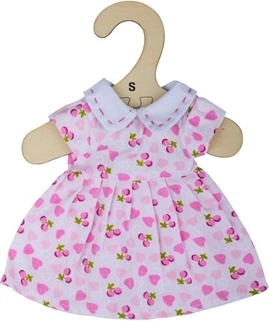 Vestido rosa con corazones para muñeca de 28 cm