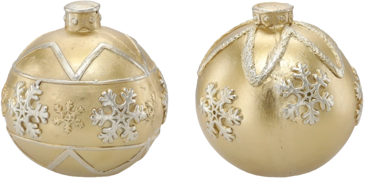 Bola navideña dorada con copos de nieve 21,5 cm