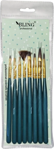Set Bling de pinceles para decoración de uñas, 8 uds.