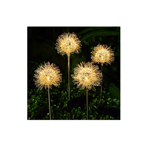 Lámpara solar de jardín diente de león LED blanco cálido 68 cm