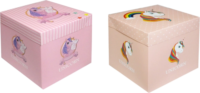 Caja de regalo con unicornio