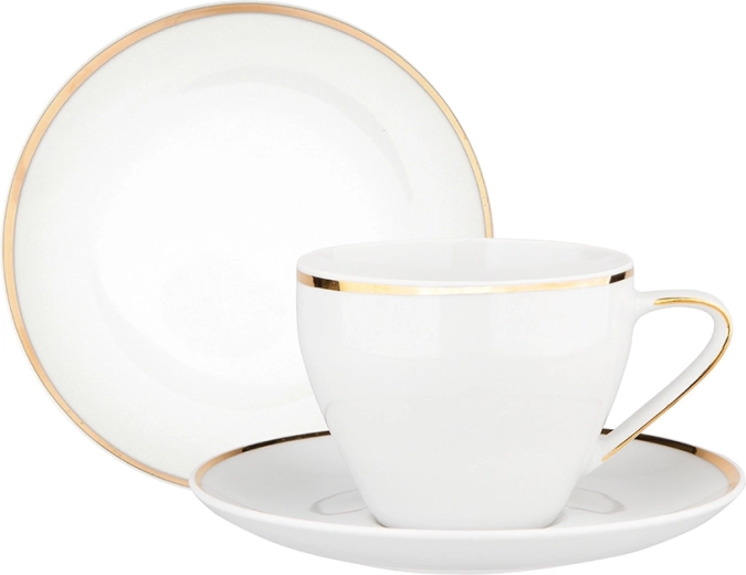 MariaPaula Moderna Gold servicio de café para 6 personas (18 piezas)