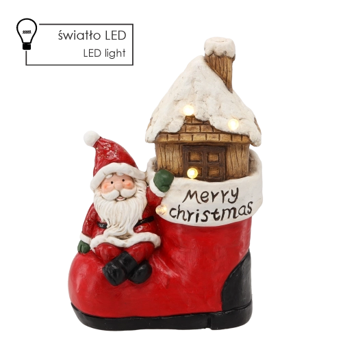 Figura navideña de Santa «Merry Christmas» con iluminación LED 42 cm
