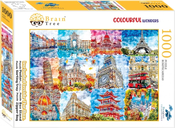 Puzzle Brain Tree Monumentos en colores 1000 piezas