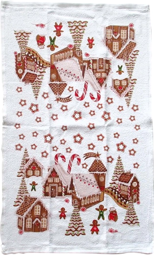 Paño de cocina TORO Pueblito de jengibre 38 × 63 cm