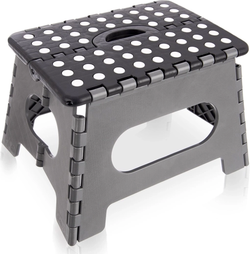 Taburete plegable antideslizante 32 × 25 × 22 cm, capacidad de carga 150 kg