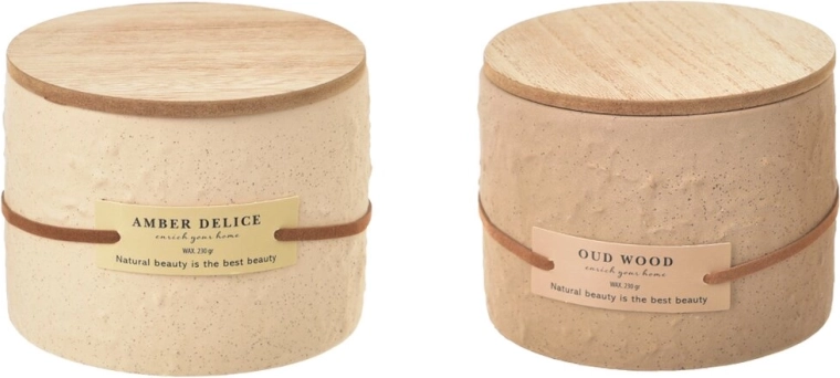Vela perfumada en tarro de cerámica con tapa de madera 230 g