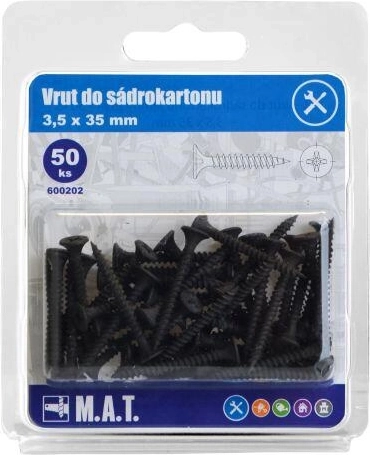 Tornillo para pladur 3,5 × 35 mm de rosca fina fosfatado (50 uds)