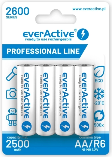 Baterías recargables AA R6 2600 mAh – set de 4 uds.