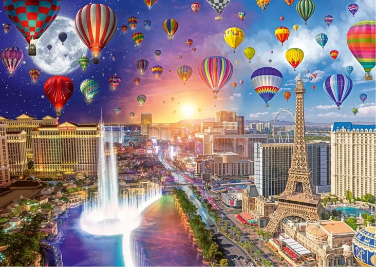 Puzzle SCHMIDT día y noche: Las Vegas, 1000 piezas