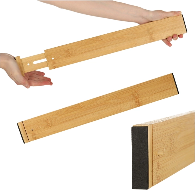 Organizador de cajón de bambú ajustable