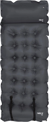 Esterilla autoinflable con almohada NILS Camp, gris oscuro