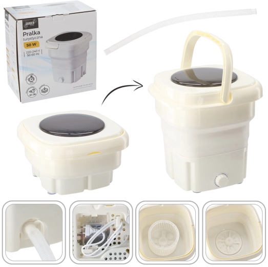 Mini lavadora plegable portátil de 18 l, blanca