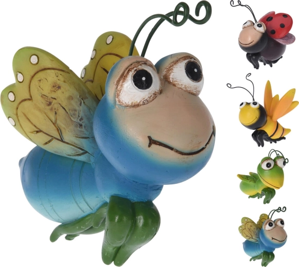 Decoración colgante de insectos de polystone 11 × 6 × 9 cm, mix de 4 motivos