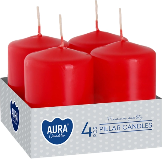Velas de Adviento rojas 60 × 40 mm (4 uds.)