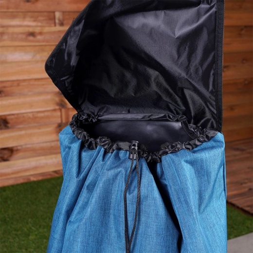 Bolsa amplia con cordón y solapa