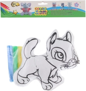 Gato para colorear – peluche lavable con rotuladores