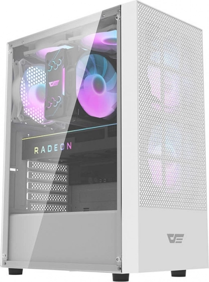 Caja de ordenador darkflash a290, blanca, con vidrio templado y 3 ventiladores