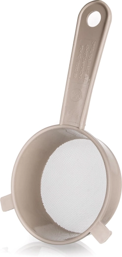 Colador Praktis 9 cm con mango, plástico color latte