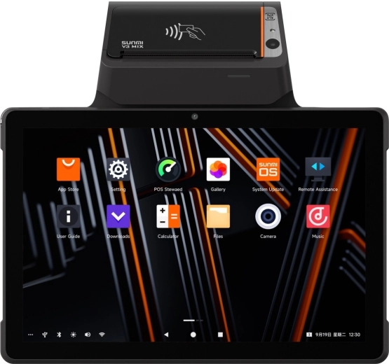 Terminal móvil Sunmi V3 Mix, Android 13, 4/32GB, cámara 2+0.3 MP, 4G, lector de huellas, impresora 80 mm
