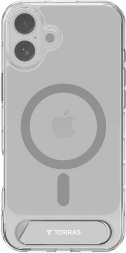 Funda transparente Torras Pstand con MagSafe y soporte para iPhone 16