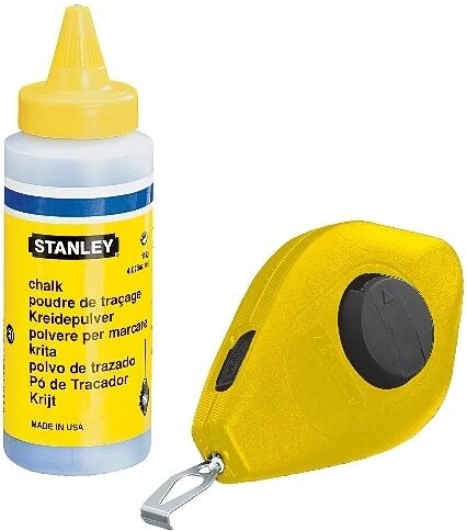 Cordel trazador 30 m con tiza en polvo y nivel de cuerda STANLEY