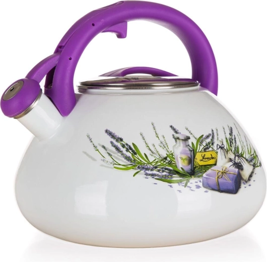 Tetera silbadora esmaltada Lavanda 3 l, diámetro 22,5 cm