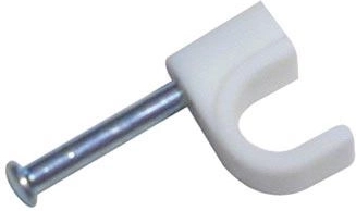 Abrazaderas redondas para cable de 10 mm, blancas, 25 uds.