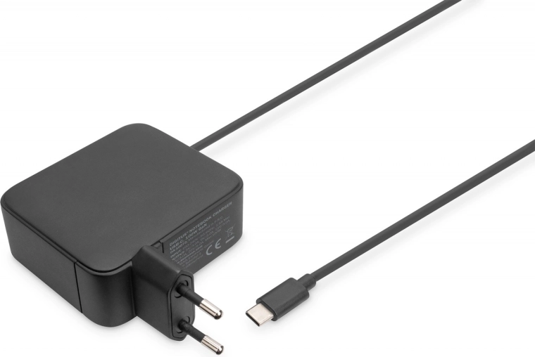 Cargador de red USB‑C PD 3.0 de 100 W GaN con cable integrado de 1,2 m – negro