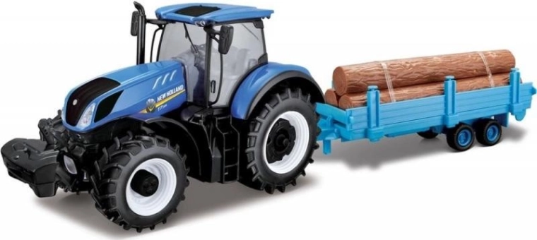 Tractor New Holland T7.315 con remolque largo para madera 1:32