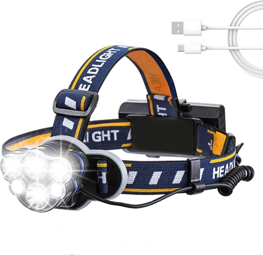 Linterna frontal recargable de alta potencia, 550 lm