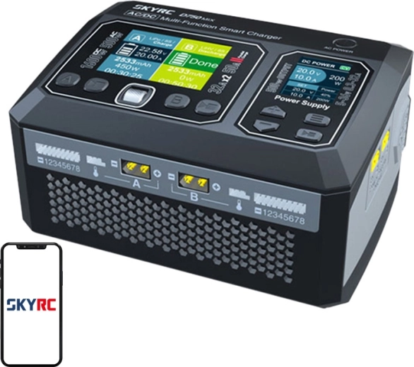 Cargador AC/DC de dos canales SKYRC D750 Mix para baterías de modelismo