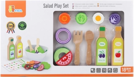 Set de ensalada de madera para niños
