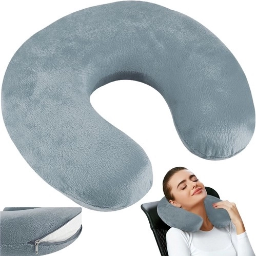 Almohada de viaje gris