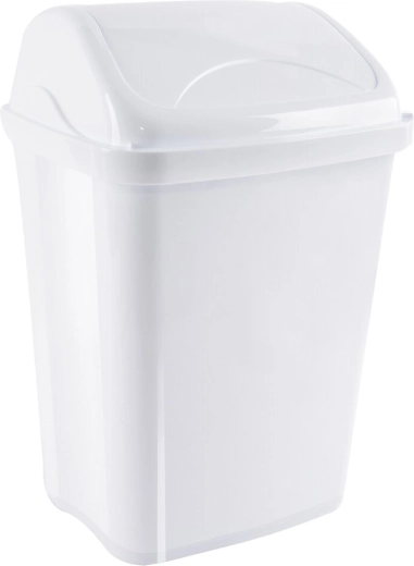 Papelera Vittario con tapa basculante 10 l blanca