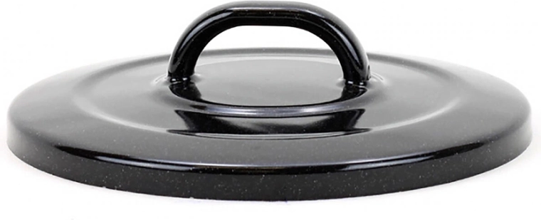 Tapa BELIS Standard 20 cm – esmaltada negra con motas blancas