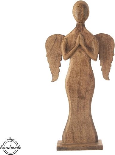 Ángel de madera de madera de mango 76,5 cm