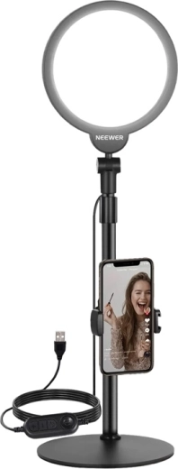 Neewer R06 kit para selfies con luz LED de anillo de 18 cm y soporte para teléfono