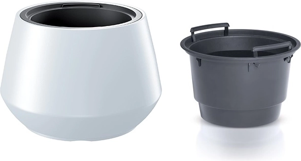 Maceta con inserto de 43,6 cm blanca: elegante macetero de plástico resistente para plantas